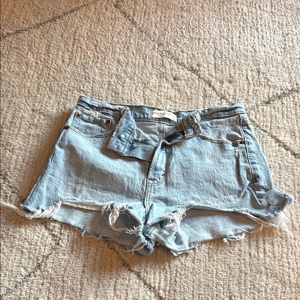 Abercrombie & Fitch Blue Jean Shorts Distressed Cut-Off Style